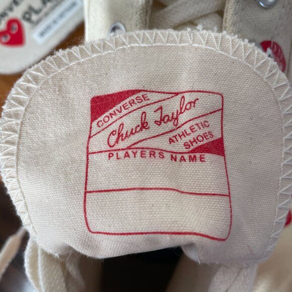 Comme des Garcons PLAY x Converse High-Top Sneakers Men's 6 / Woman's 8 - Picture 11 of 15